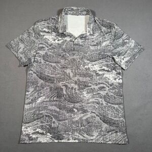 Lululemon Capacity Polo Golf Shirt Short Sleeve Digital Wave Performance Large‎